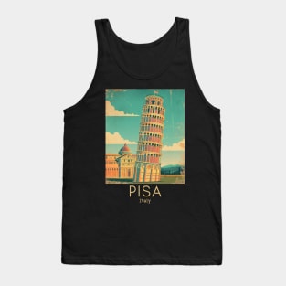 A Vintage Travel Illustration of Pisa - Italy Tank Top